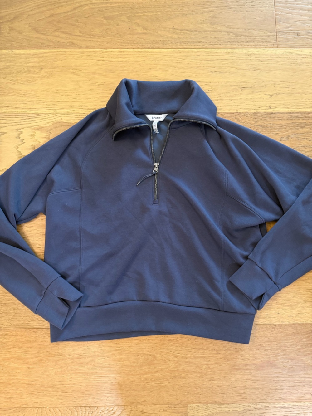 SPANX slate gray Half-Zip Modal Athletic Bomber Pullover Jacket women’s XL VGUC